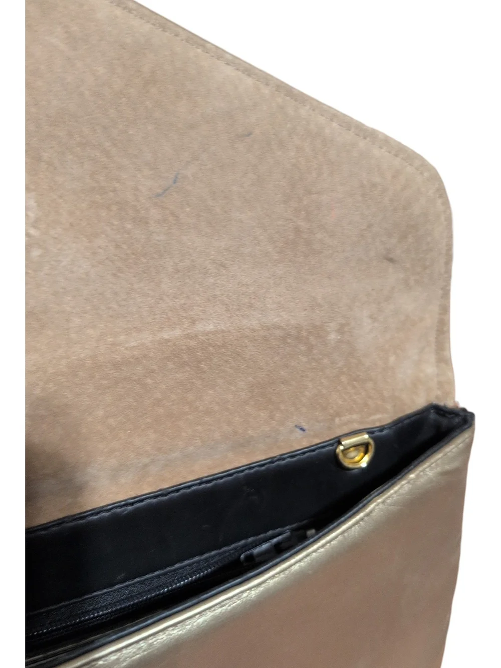 Vintage Frenchy Of California Metallic Gold Envelope Clutch